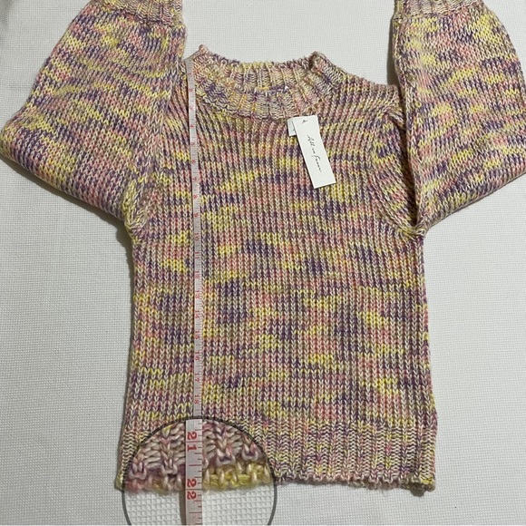 All In Favor Pastel Marled Pink Purple Multi Color Knit Pull Over Sweater Size S - Picture 10 of 13